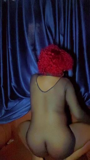 Hot preggo in an erotic dance mood while caressing her breast