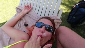 cum on face in hotel pool!