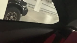Playing with cream pie in car park