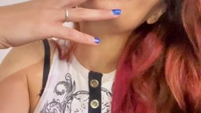 Deep Red Lipstick Tease & Seductive Smoking POV - Amateur MILF Lip Fetish