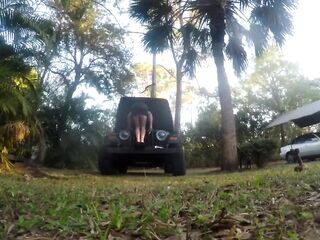 Sissy Whore Twerking and Toying Outdoors