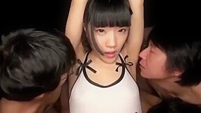 Her body is touched and she gives blowjobs one after another and gets fucked hard.