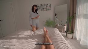 Brunette babe with perfect tits and a tight pussy plays cards before losing it to a big cock