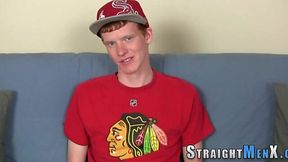 Slim teen jerks off hard cock