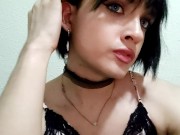 Linda chica femboy jugando y eyaculando de placer