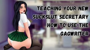 Secretary Sucks Boss Sloppy GagWriter Choked Choking Audio
