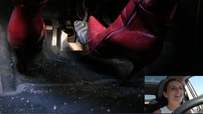 RED STILETTO BOOTS PEDAL PUMP 2! Intense POV SUV Revving - Lady Scorpio