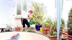 ”German Granny With Big Tits Seduce To Fuck In Her Garden”