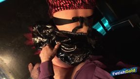 Sexy blonde strips in the club before getting her pussy banged hard