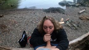 bbw slut sucks tinder dates cock in public pov