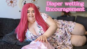 BBW Daisy rubs your diaper and encourages you to wet it with lots of praise