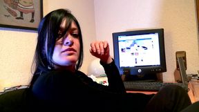 Nasty brunette sucks cock by the beach