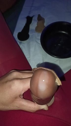 Slow motion cumming inside high spandex tights