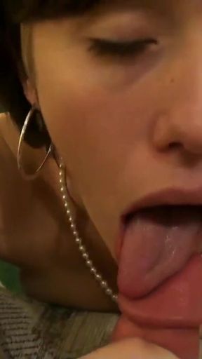 Slutty smoking stepsister fucks stepbrother after party