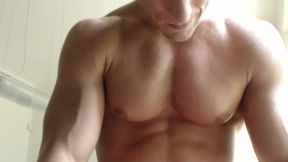 Smooth Muscled Guy Strokes His Pole to Completion