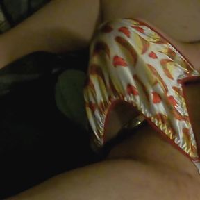Satin taco thong bulge play jerk & cum