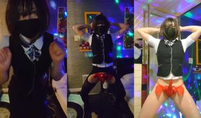 Shigodeki man’s daughter OL’s legs shiny dosukebe gap wild waist swing dancing until cum gush