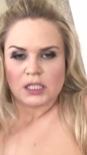 Barra Brass gets penetrated in an interracial double penetration gang bang to enjoy the cum