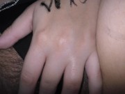 Pregnant girl covered in dirty bodywritings. turned into cumdump
