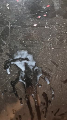 Bulgarian juicy cock squirts a huge amount of cum on a black school board