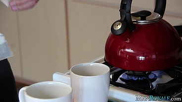 MY ROOMMATE IS ALWAYS HORNY! Coffee, Blowjobs & Anal For Breakfast