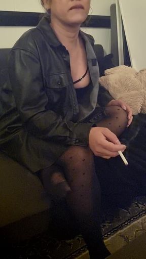 Leather Shirt Smoking