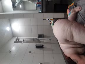 Bbw virgin trucker showing holes in shower room
