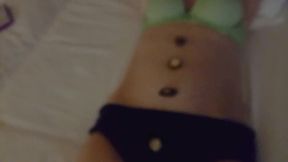 Petite teen in zombie clown cosplay gets her pussy licked