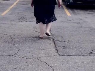 SSBBW Sexy Sexually excited Large Butt mother I'd like to fuck Caught Publicly In Car With Ebony Dude Touching Tits, Touch My Wife