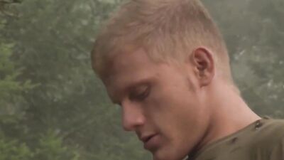 Mustache fellow gets his cock sucked by cum thirsty twink