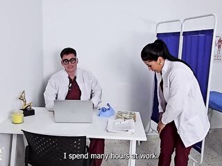 Mariana's Anatomy Chapter IV: A Pap Smear Appointment Turns into a Coarse Three-some at the Hospital - Mariana Martix, Papi Rodrig