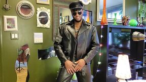 Kennie Jai Jerks off in Leather and Cums Huge for You!!
