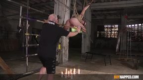 Oliver Wesley endures wax torment from dom Sebastian Kane