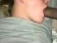 Blonde girl wakes up with a dick in her mouth