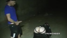 Slut creampied outdoor in the nigh in jockstepa dn sneaker