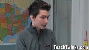 Cute twink Colby London drilled by teacher Brice Carson