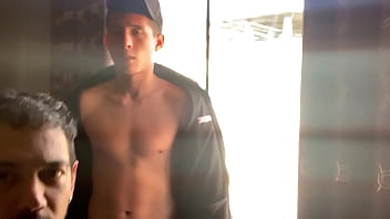 hot surfer gets head by the window and show off his sexy guy