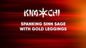 Spanking Sinn Sage with Gold Leggings - WMV