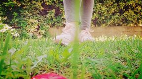 GIANTESS OUTDOOR CRUSH: Nicoletta, the Garden & Giant Feet in Sneakers