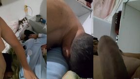 menina safadinha de pijama e seu coroa tarado tocando a ppkknha e a bunda dela por dentro da roupa depois ela mostra a bucetinha pra vcs safadinhos