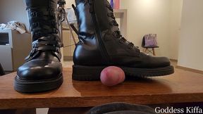 no mercy hard cbt on table - squeezing slave cock with combat boots - goddess kiffa - cbt - boots - cock trample - foot domination - foot humiliation - cock squeeze - cbt table - femdom -