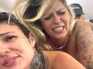And when we do it like that, we have really hot threesome sex! With our pussies throbbing like crazy, almost cumming! The three of them cumming together so hot that it's almost too soft!
