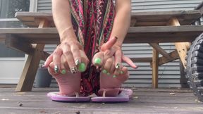 Feet on the porch