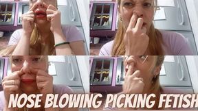 Nose blowing Strong nose picking snot