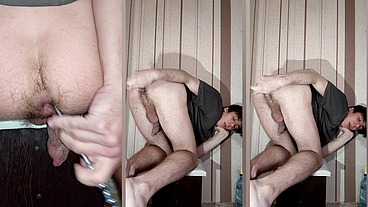 Sweety opened his prolapse and a stream of sperm flowed out