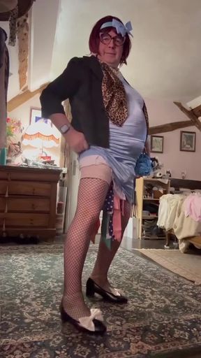 Dressed in a little short dress for an evening out