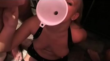 bukkake party teen gets banged