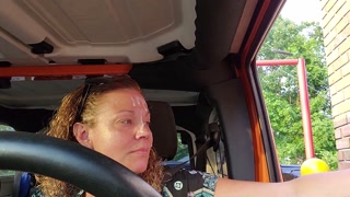 CUM FACIAL CHALLENGE -Public drive through clip !!!