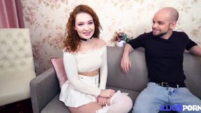 Romantic date continues with merciless Anal Shag for 18yo Redhead