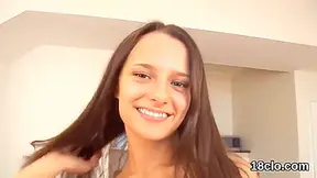 Pretty Girl Is Spreading Narrow Slit In Close Up